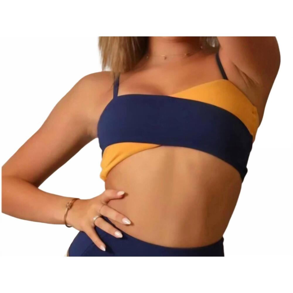 NEW TIGER FRIDAY kennedy crop top in navy tangerine